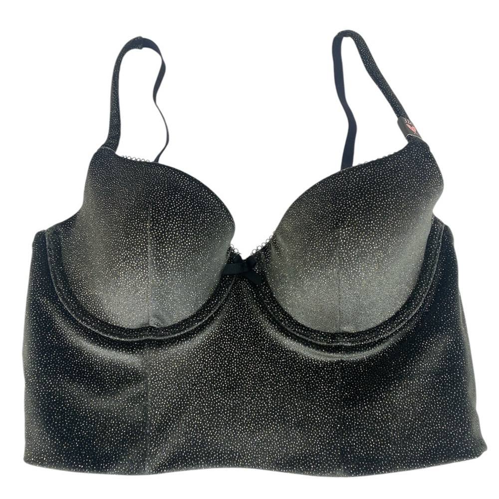 NEW Victoria’s Secret Velvet Shimmer Long Line Bustier Bra Sz 32C - Picture 5 of 7